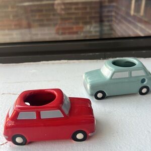 KIKKERLAND Set of 2 Mini Car Beetle Volkswagen Ceramic Succulent Planter Jar